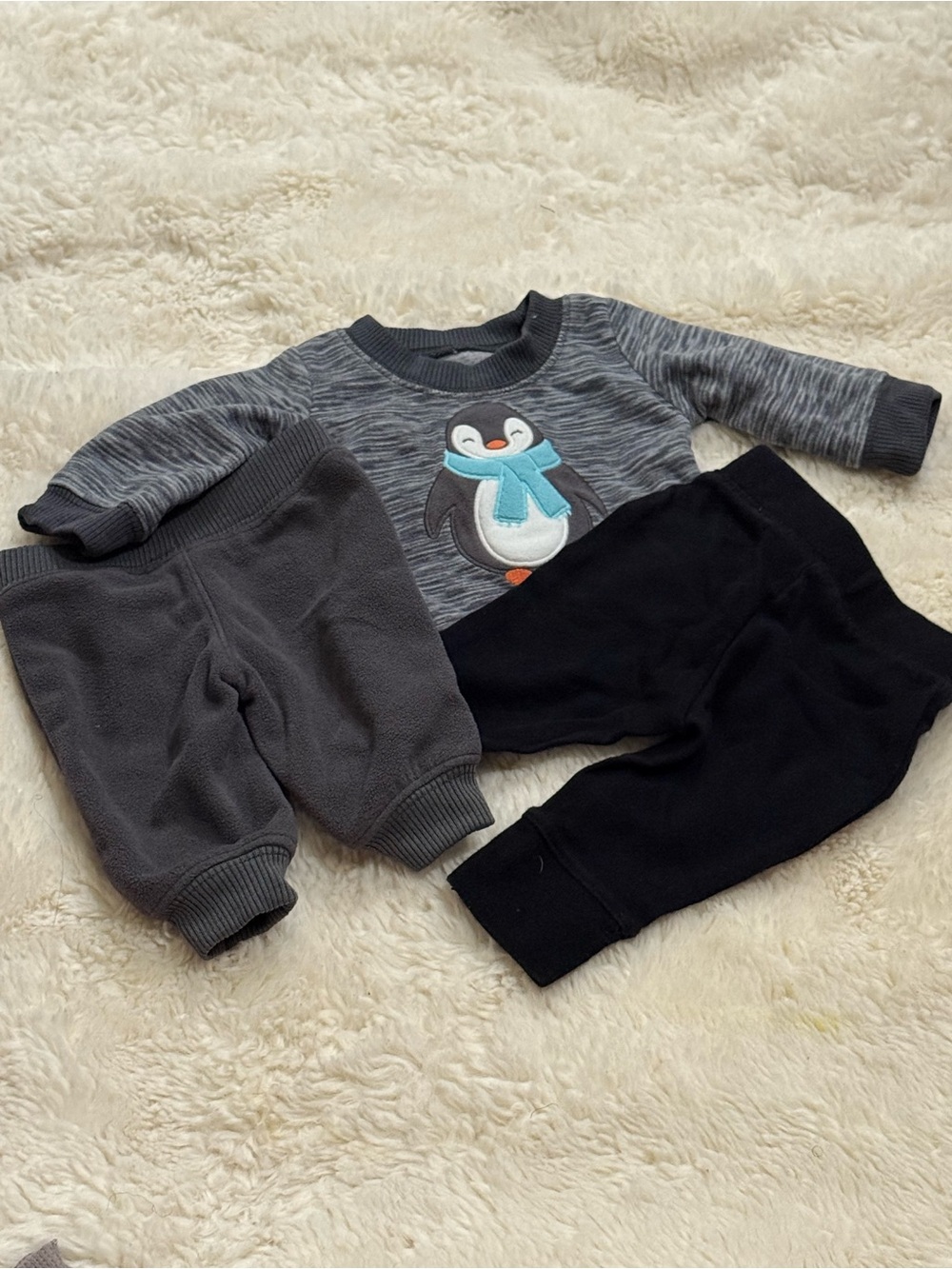 Gray Penguin Jogger Pants for Kids - Cozy Gray Sweatpants